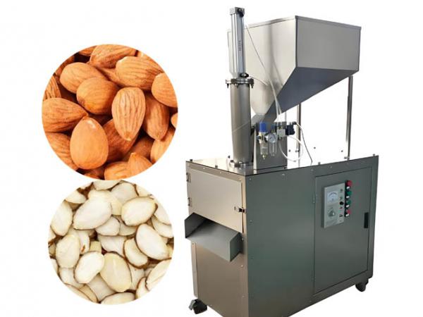 Does the moisture content of almonds affect the working effect of nut slicing ma
